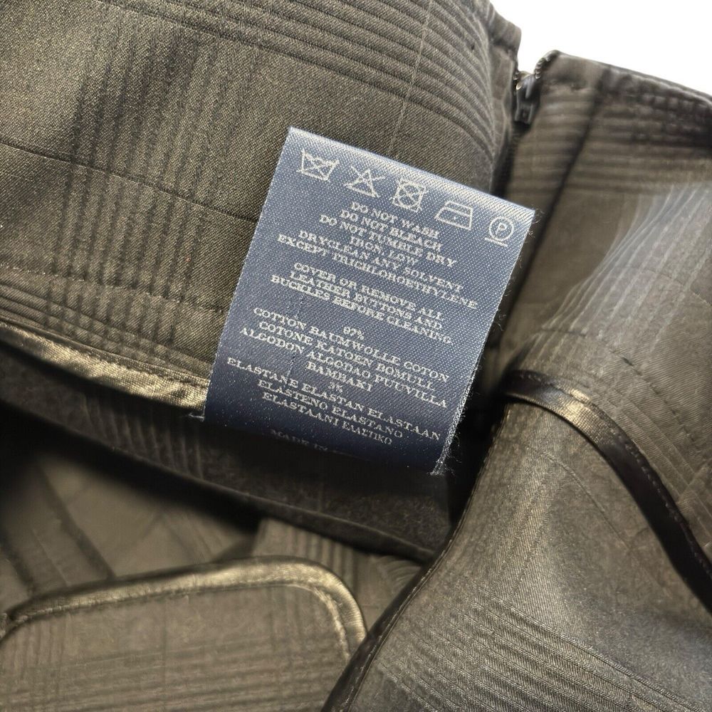 Burberry  Sz 10 Black Nova Check Classic Knee Length Pencil Skirt Coin Pockets‎ - Picture 9 of 10